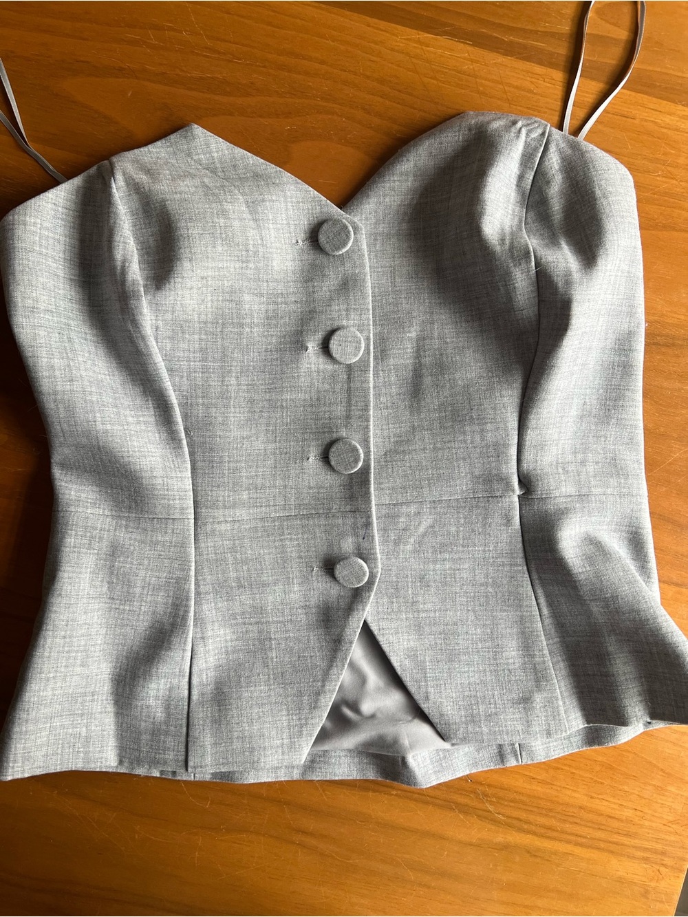 Dynamite Light Gray Tailored Bustier Top